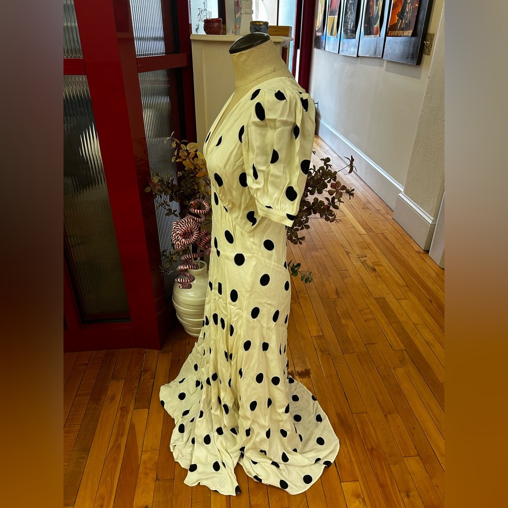 Reformation Ivory and Black Polka Dot Maxi Dress - Picture 2 of 4